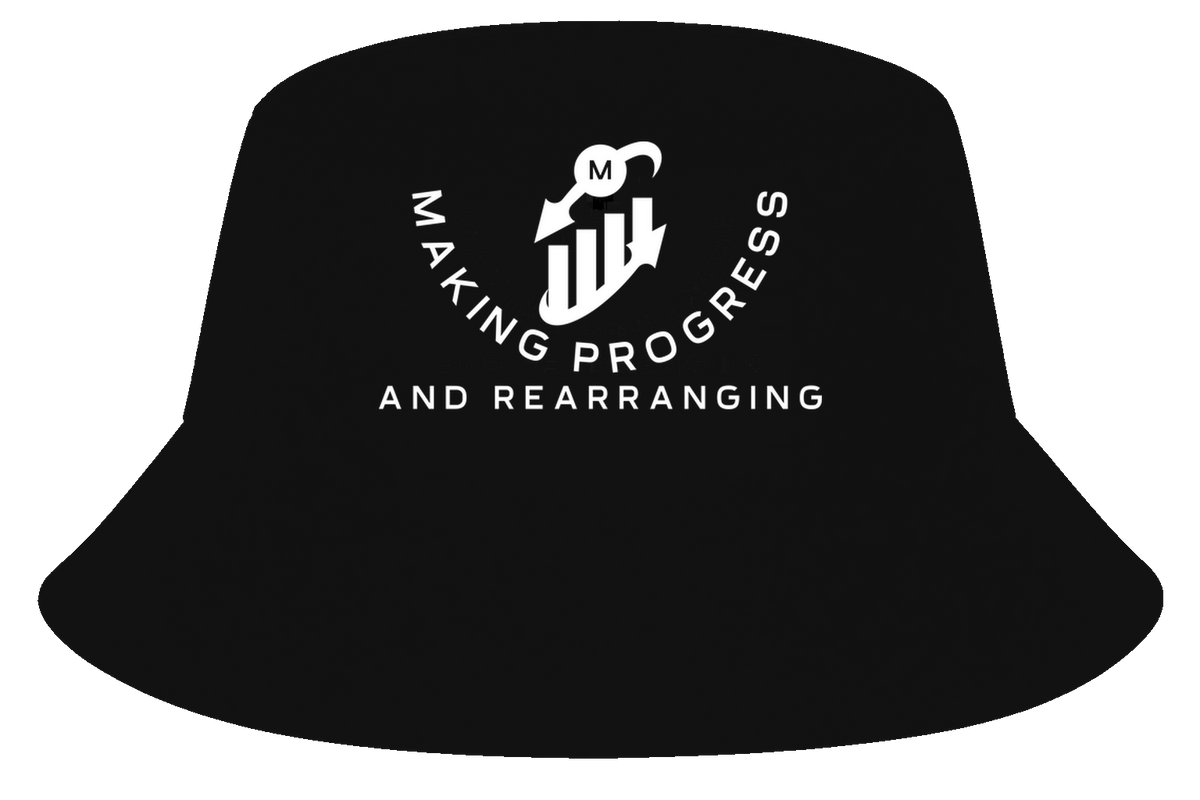 Making Progress & Rearranging Bucket Hat – Bar Graph Logo (Black & White) | Multiple Colors