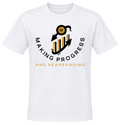 Making Progress & Rearranging T-Shirt – Gold Coin Bar Graph Logo | White Shirt | Tan & Black Bars